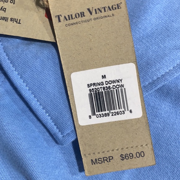 Tailor Vintage Connecticut Originals Men’s Polo Shirt Blue Size Medium NWT - Picture 7 of 7